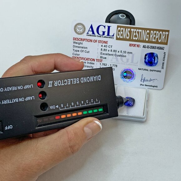 Elegant Blue Sapphire Gemstone Jewelry with certificate - Picture 4 of 13